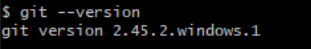 Imagen donde muestra el comando git --version para windows